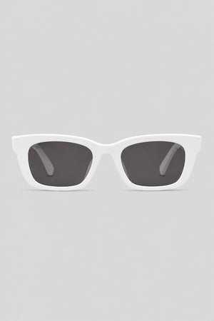 Olivier Marel Portofino '88 white polarized square sunglasses in acetate, front view