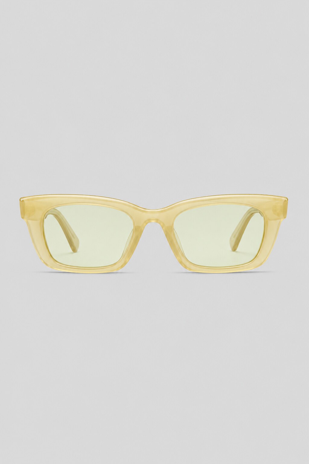 Olivier Marel Portofino '88 yellow polarized square sunglasses in acetate, front view