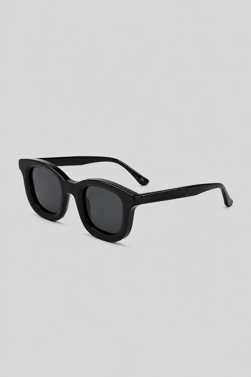 Olivier Marel Positano '81 black polarized square sunglasses, side profile, men's fit