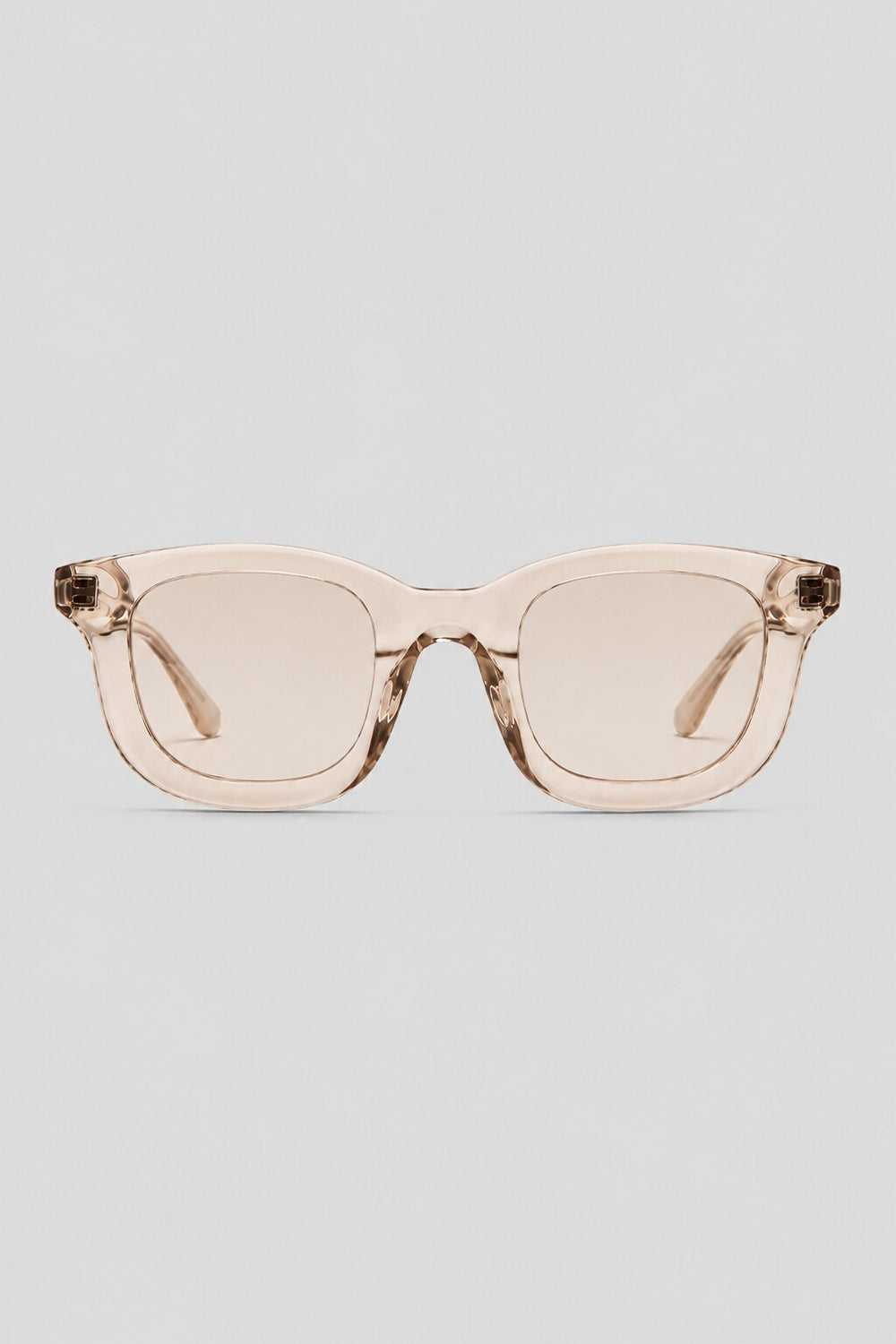 Olivier Marel Positano '81 champagne polarized square sunglasses in acetate, front view