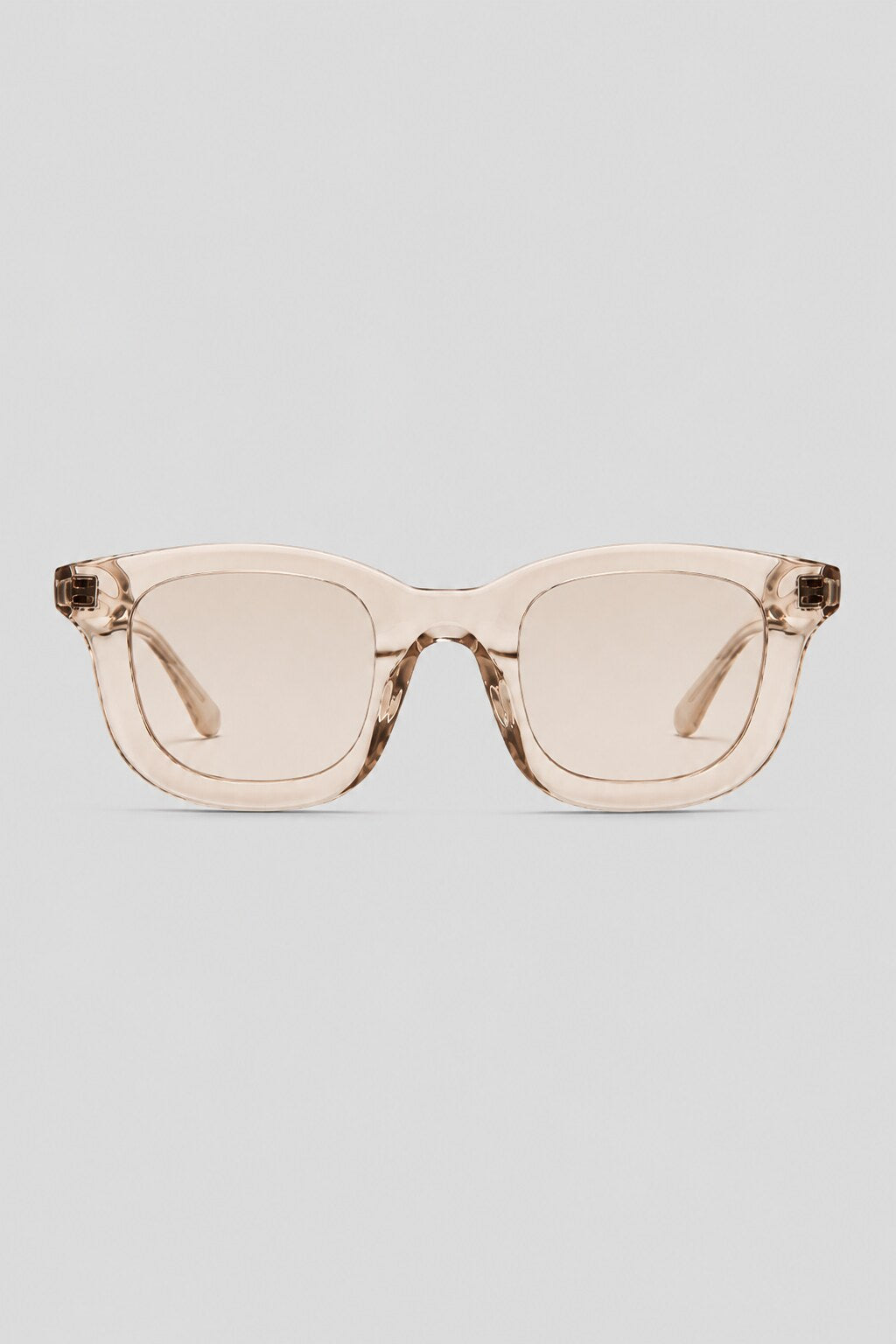 Olivier Marel Positano '81 champagne polarized square sunglasses in acetate, front view