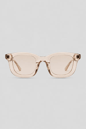 Olivier Marel Positano '81 champagne polarized square sunglasses in acetate, front view