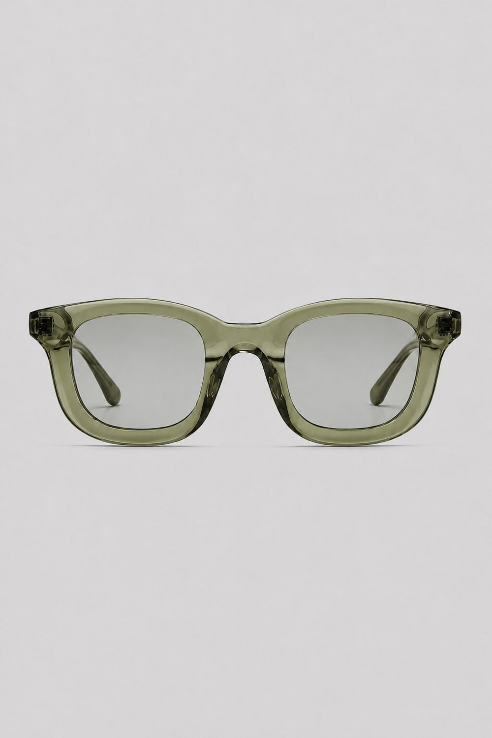 Olivier Marel Positano '81 green polarized square sunglasses in acetate, front view