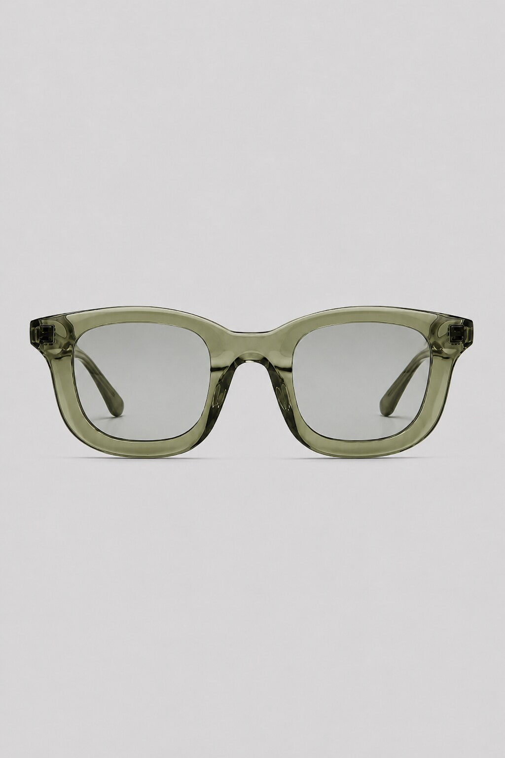 Olivier Marel Positano '81 green polarized square sunglasses in acetate, front view