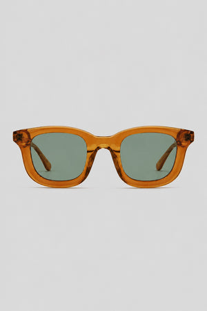 Olivier Marel Positano '81 orange polarized square sunglasses in acetate, front view