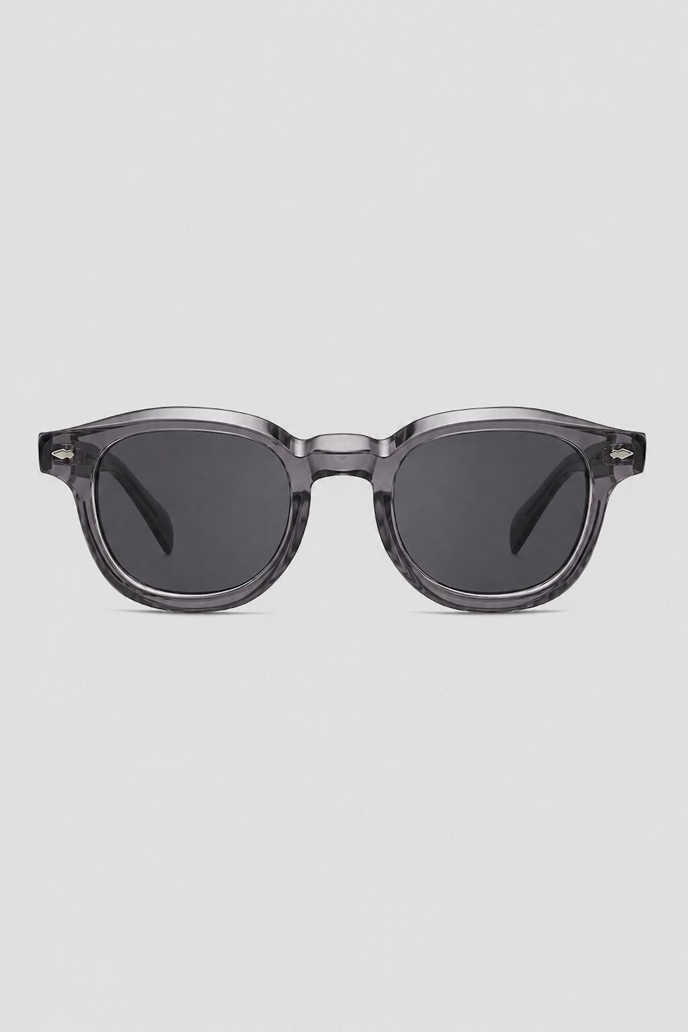 Olivier Marel Rapallo '95 black polarized round sunglasses in acetate, front view