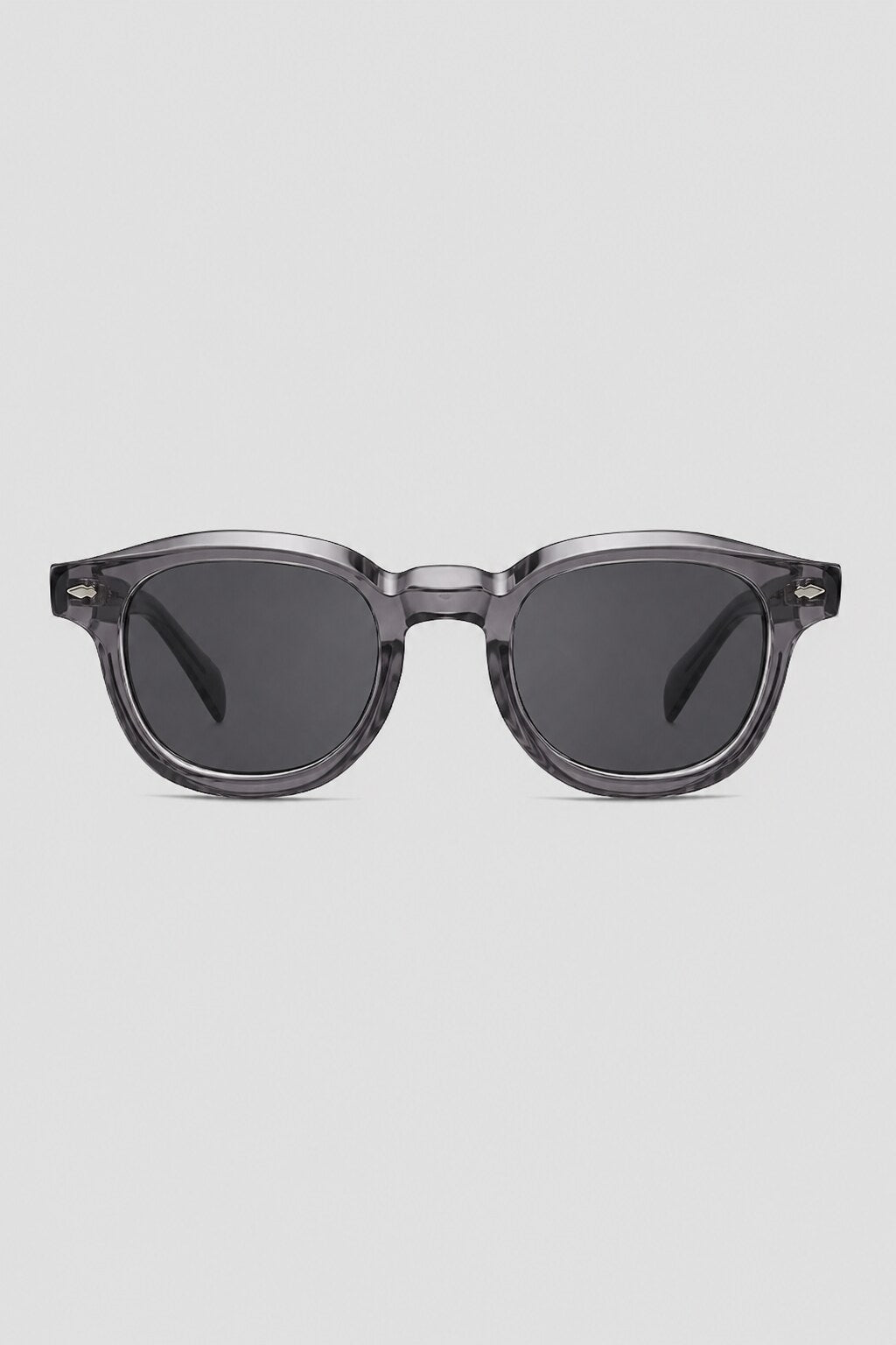 Olivier Marel Rapallo '95 black polarized round sunglasses in acetate, front view