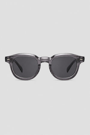 Olivier Marel Rapallo '95 black polarized round sunglasses in acetate, front view