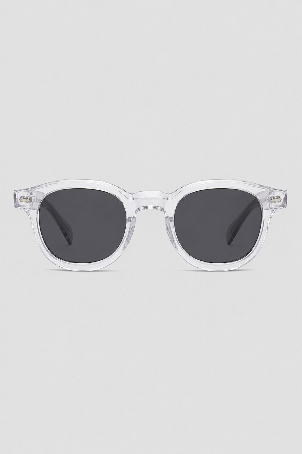 Olivier Marel Rapallo '95 clear polarized round sunglasses in acetate, front view