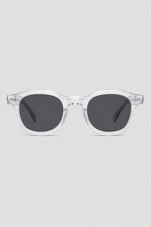 Olivier Marel Rapallo '95 clear polarized round sunglasses in acetate, front view