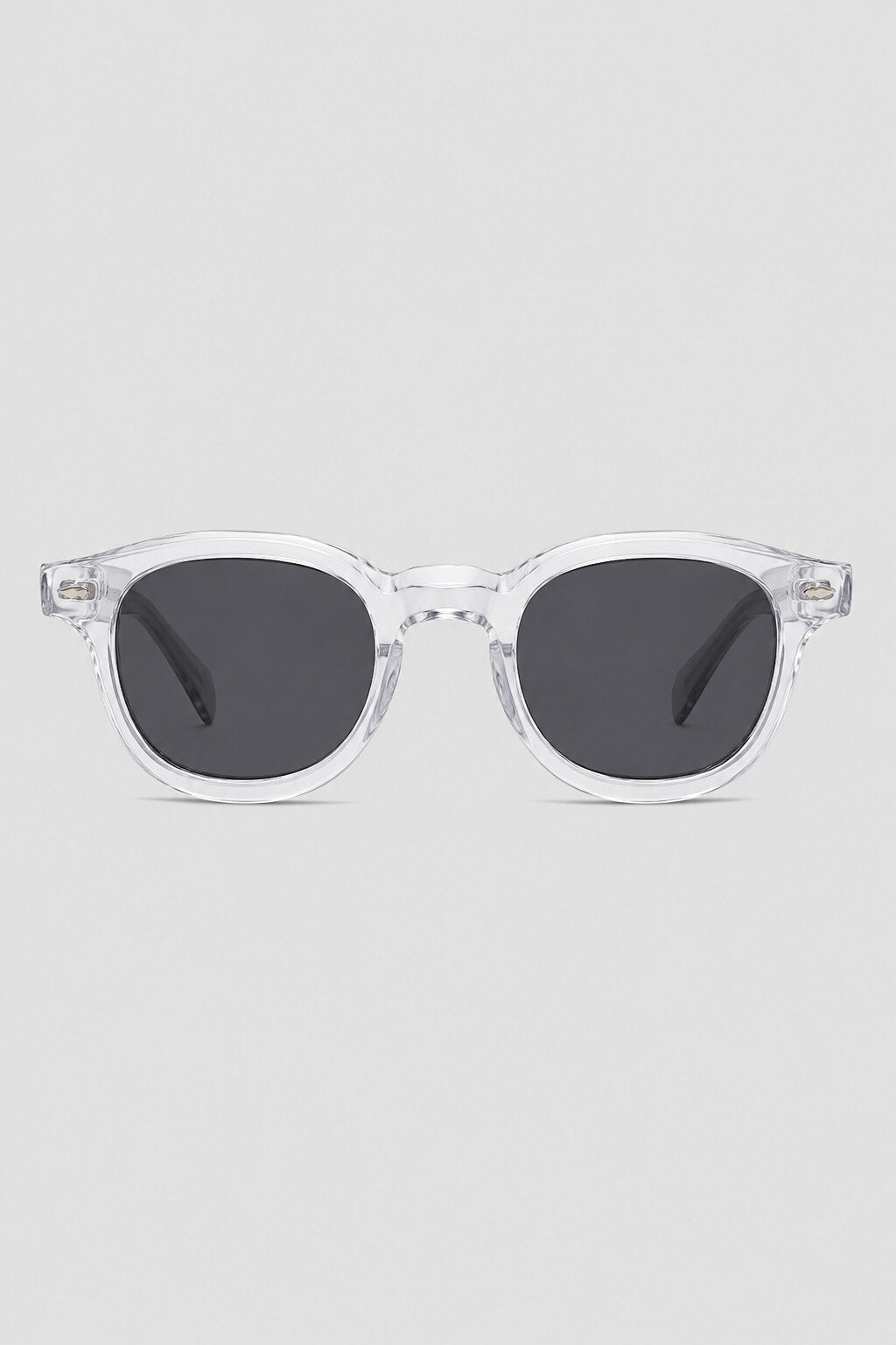 Olivier Marel Rapallo '95 clear polarized round sunglasses in acetate, front view