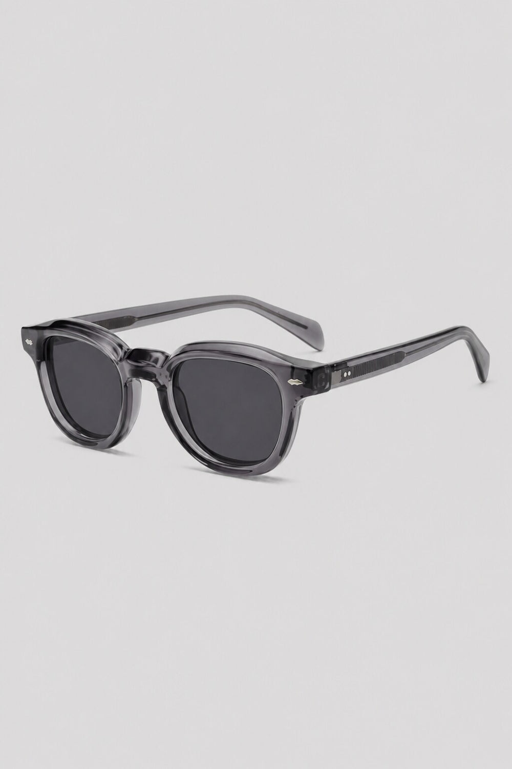 Olivier Marel Rapallo '95 gray polarized round sunglasses in acetate, front view