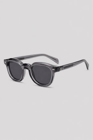 Olivier Marel Rapallo '95 gray polarized round sunglasses in acetate, front view