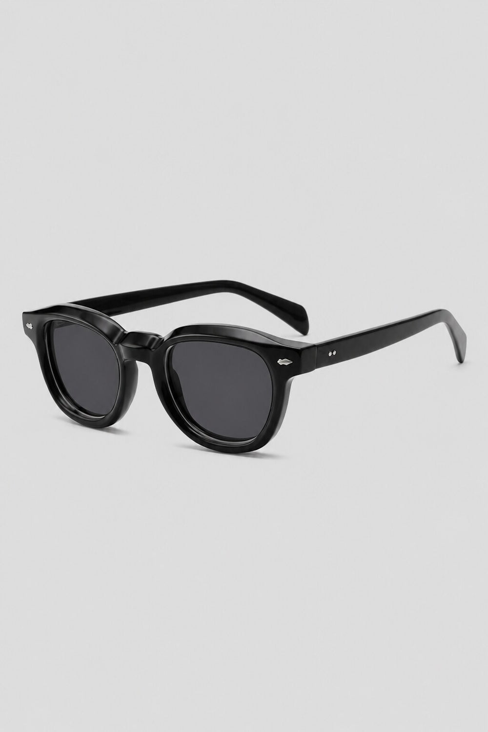 Olivier Marel Rapallo '95 gray polarized round sunglasses, side profile, unisex fit