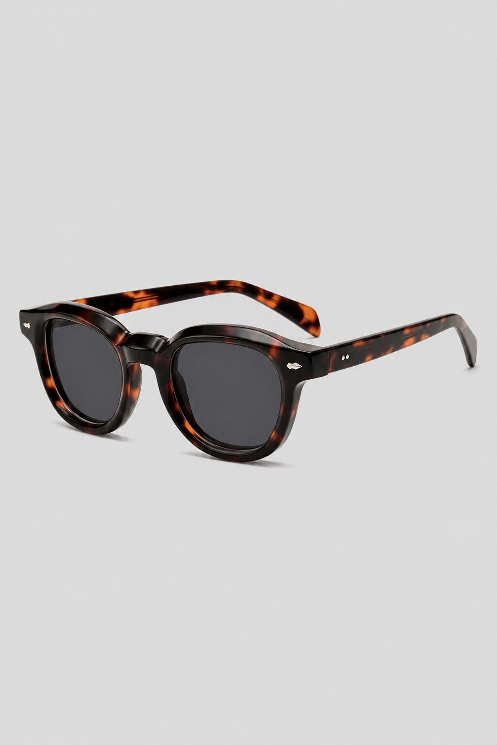 Olivier Marel Rapallo '95 tortoiseshell polarized round sunglasses in acetate, front view