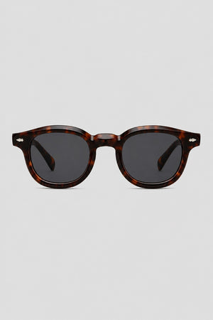 Olivier Marel Rapallo '95 tortoiseshell polarized round sunglasses, side profile, unisex fit