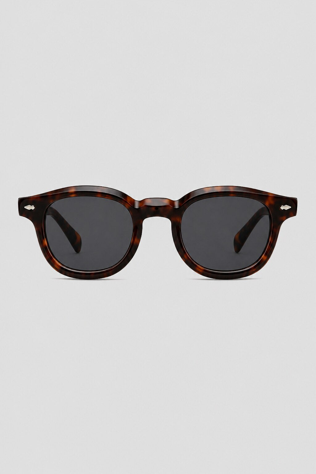 Olivier Marel Rapallo '95 tortoiseshell polarized round sunglasses, side profile, unisex fit