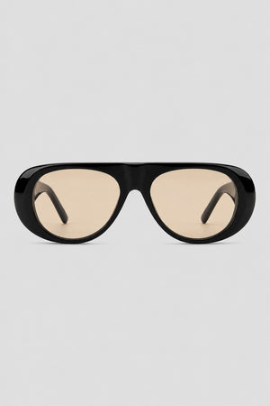 Olivier Marel Ravello '77 black aviator sunglasses in acetate, front view