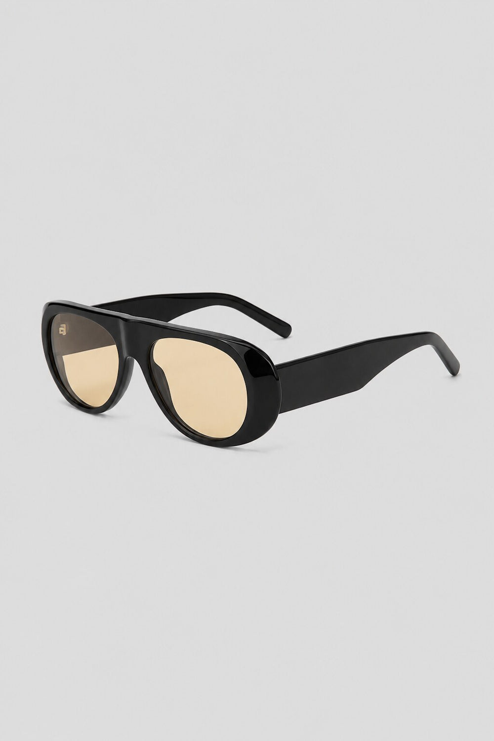 Olivier Marel Ravello '77 black aviator sunglasses, side profile, men's fit