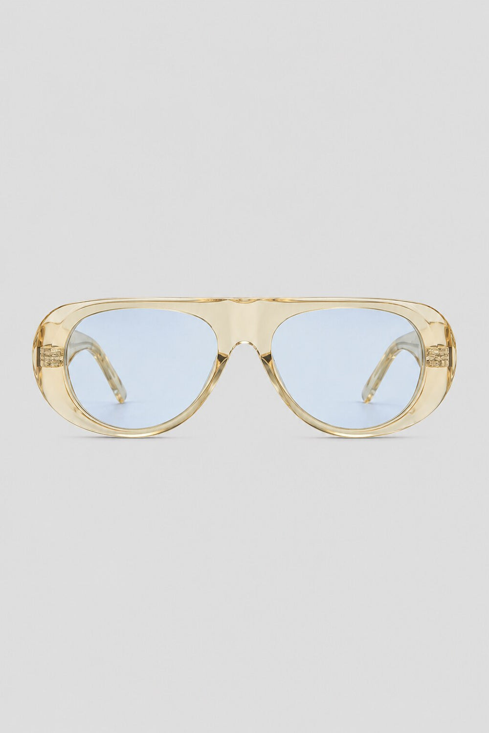 Olivier Marel Ravello '77 blue aviator sunglasses in acetate, front view