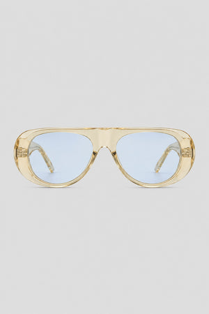Olivier Marel Ravello '77 blue aviator sunglasses in acetate, front view