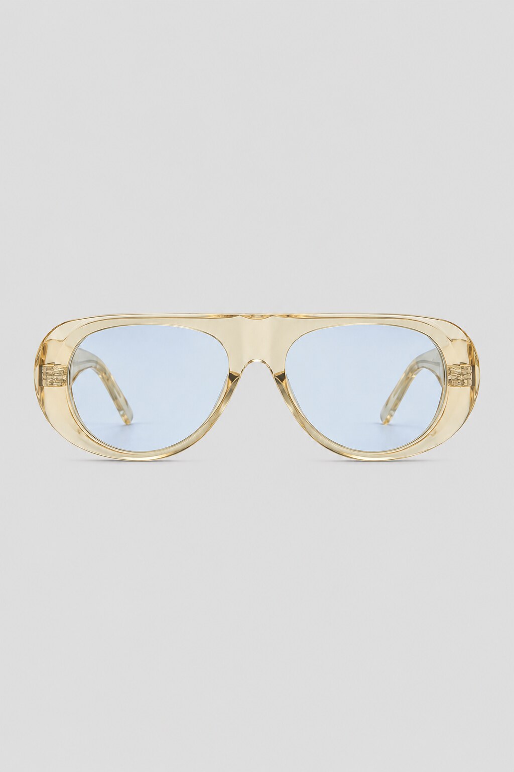Olivier Marel Ravello '77 blue aviator sunglasses in acetate, front view