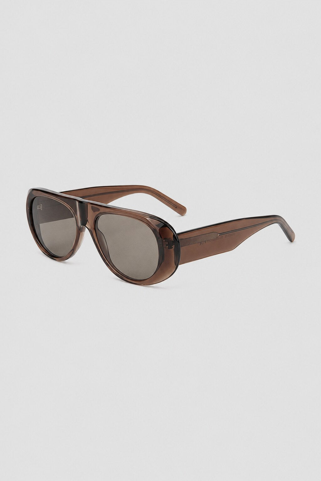 Olivier Marel Ravello '77 brown aviator sunglasses in acetate, front view