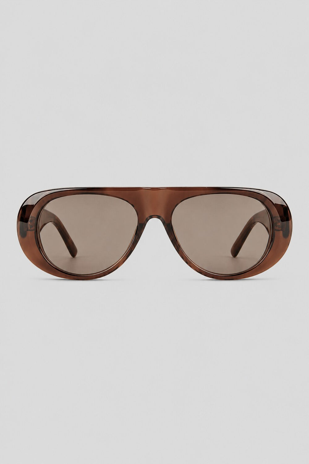 Olivier Marel Ravello '77 brown aviator sunglasses, side profile, men's fit