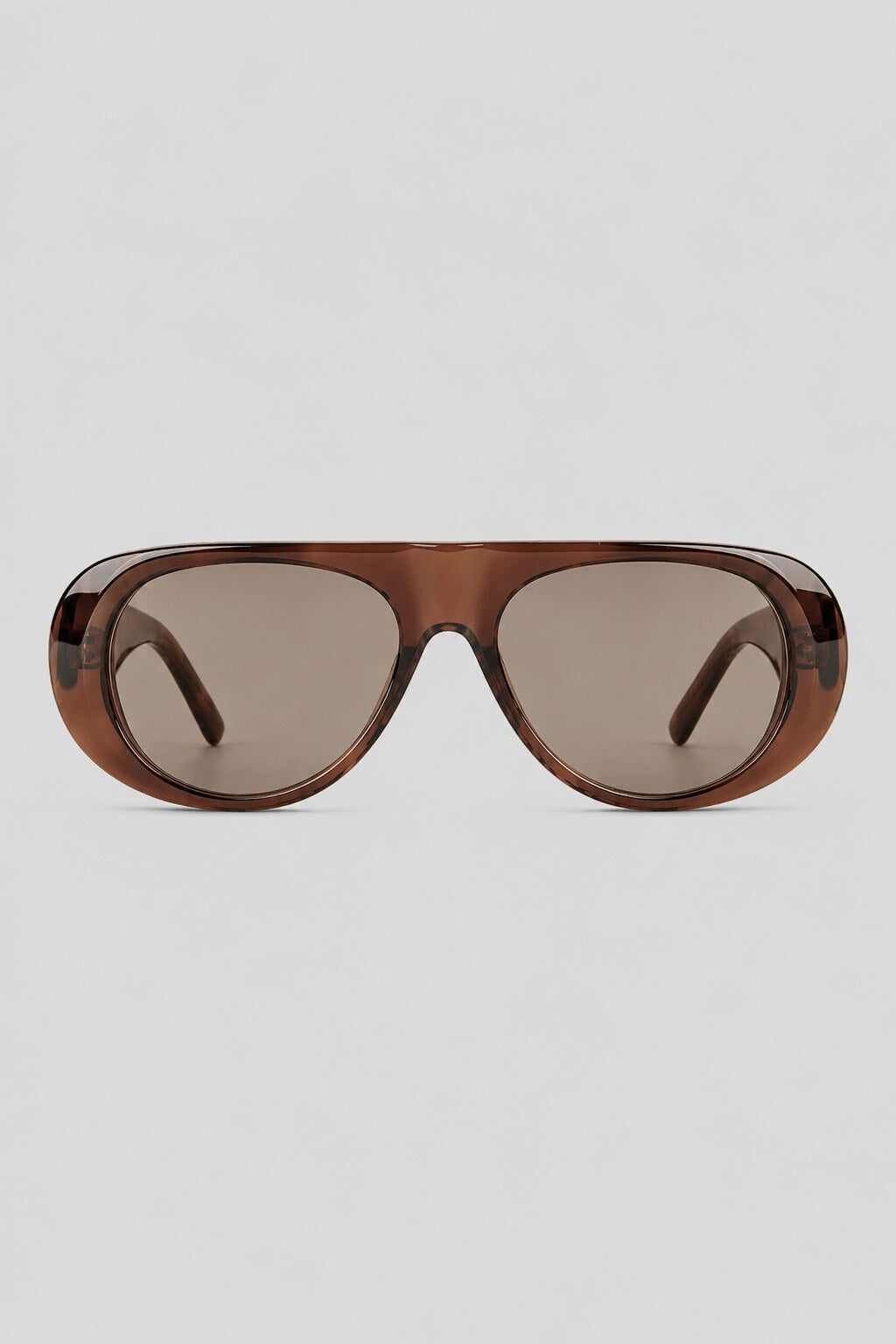 Olivier Marel Ravello '77 brown aviator sunglasses, side profile, men's fit