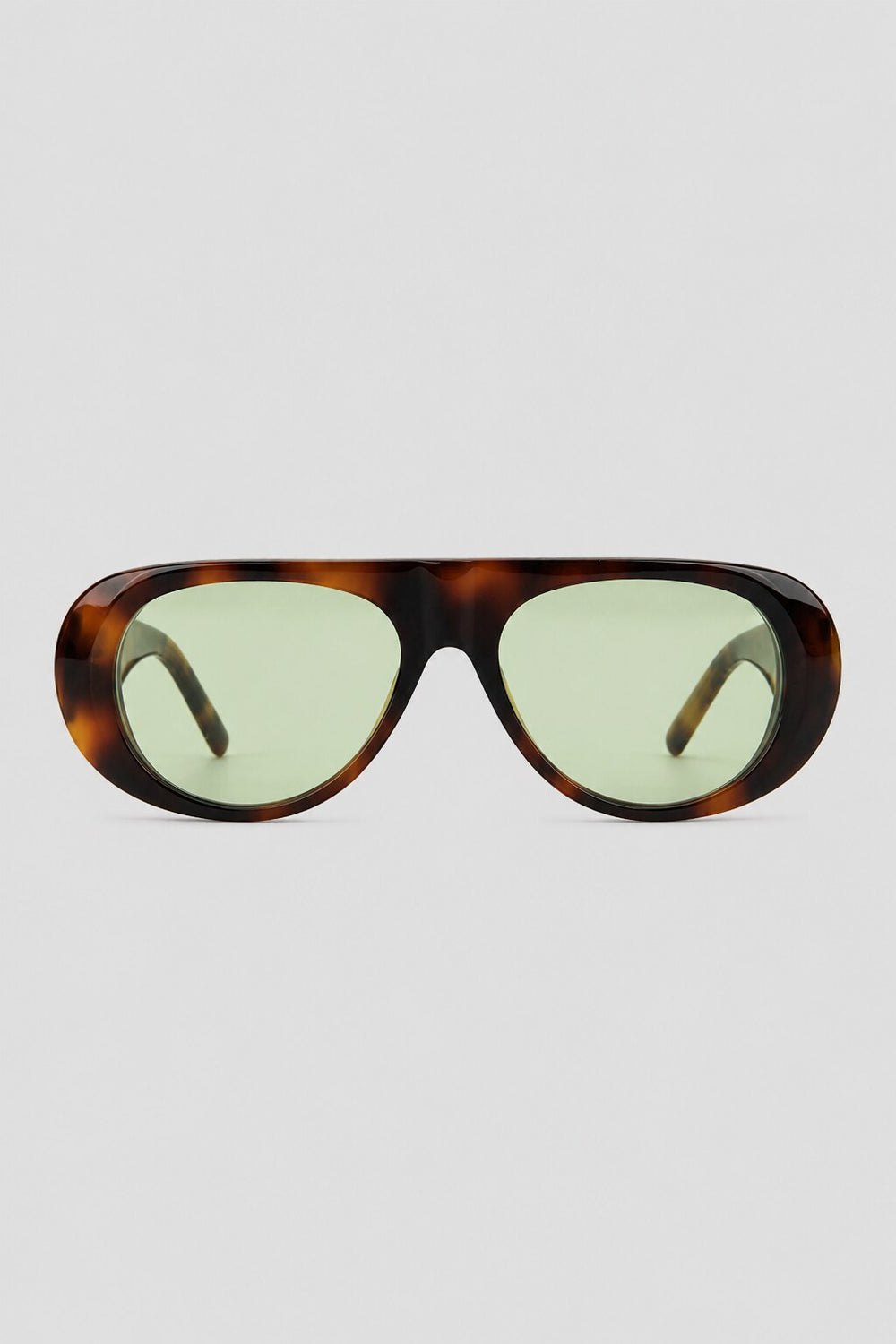 Olivier Marel Ravello '77 green tortoise aviator sunglasses in acetate, front view
