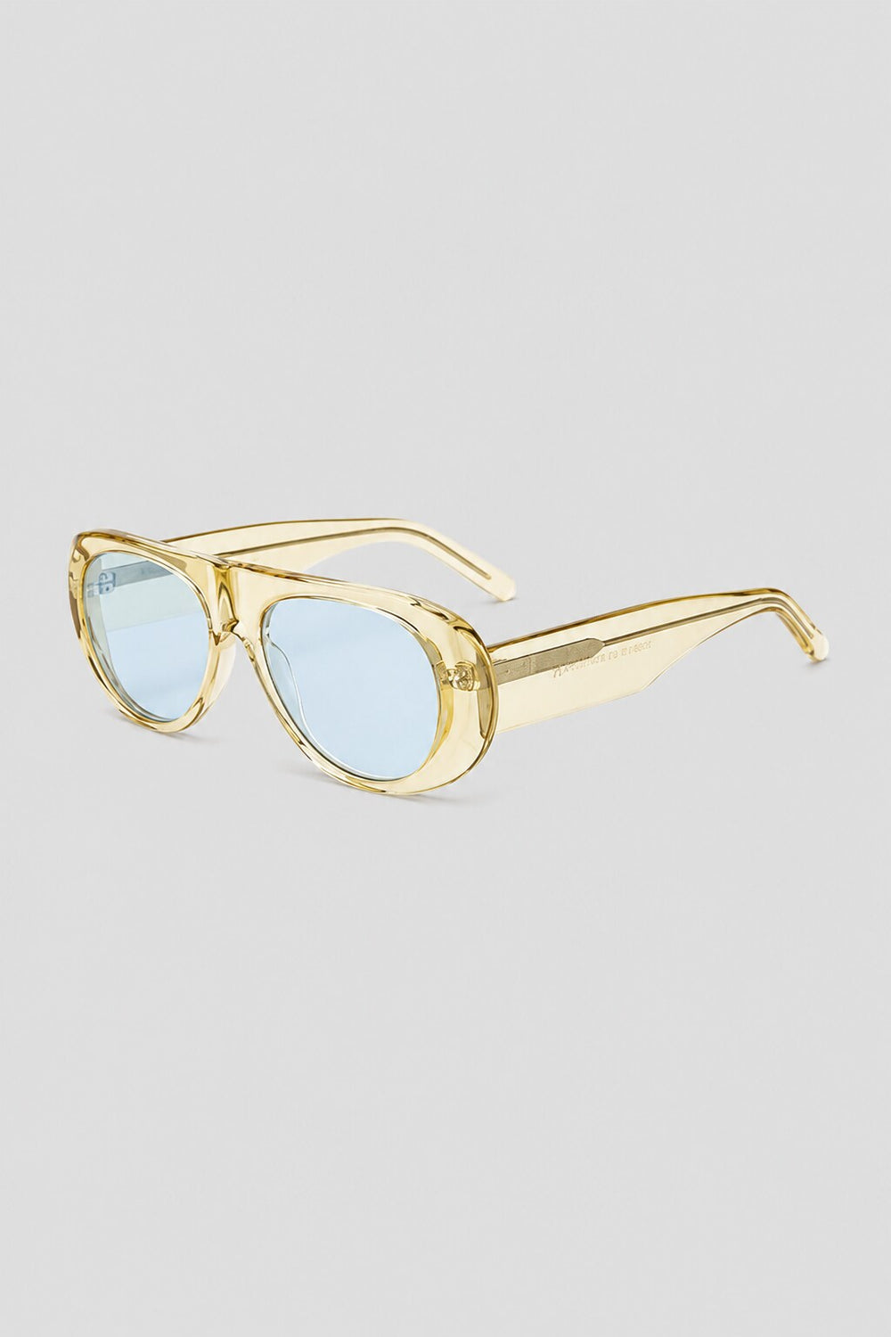 Olivier Marel Ravello '77 yellow aviator sunglasses in acetate, front view
