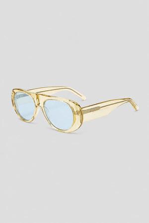Olivier Marel Ravello '77 yellow aviator sunglasses in acetate, front view
