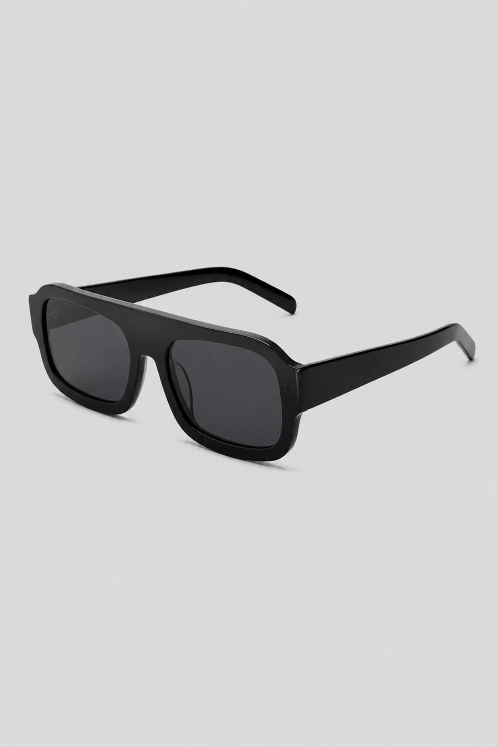Olivier Marel Rhodes '10 black square sunglasses, side profile, men's fit