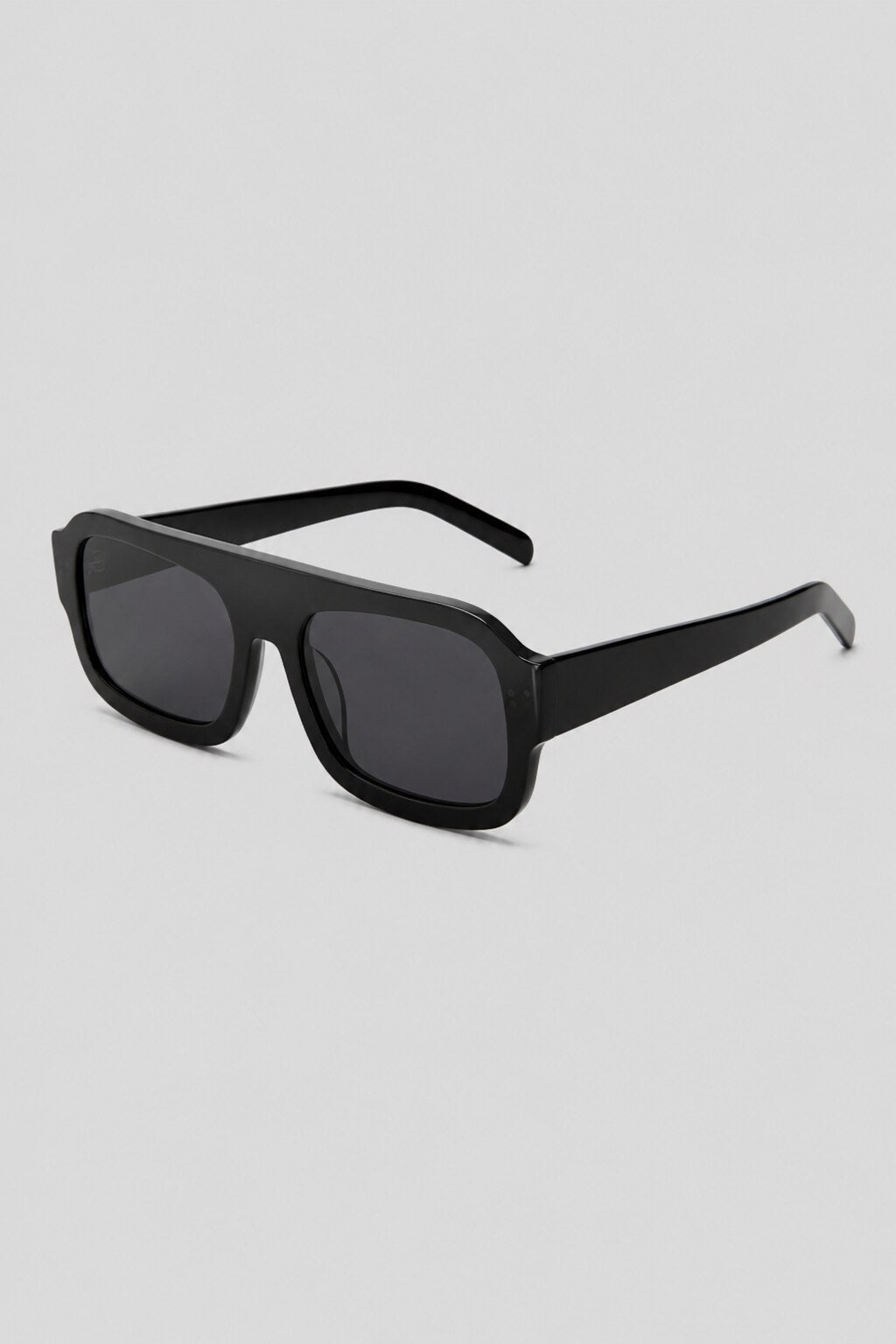 Olivier Marel Rhodes '10 black square sunglasses, side profile, men's fit