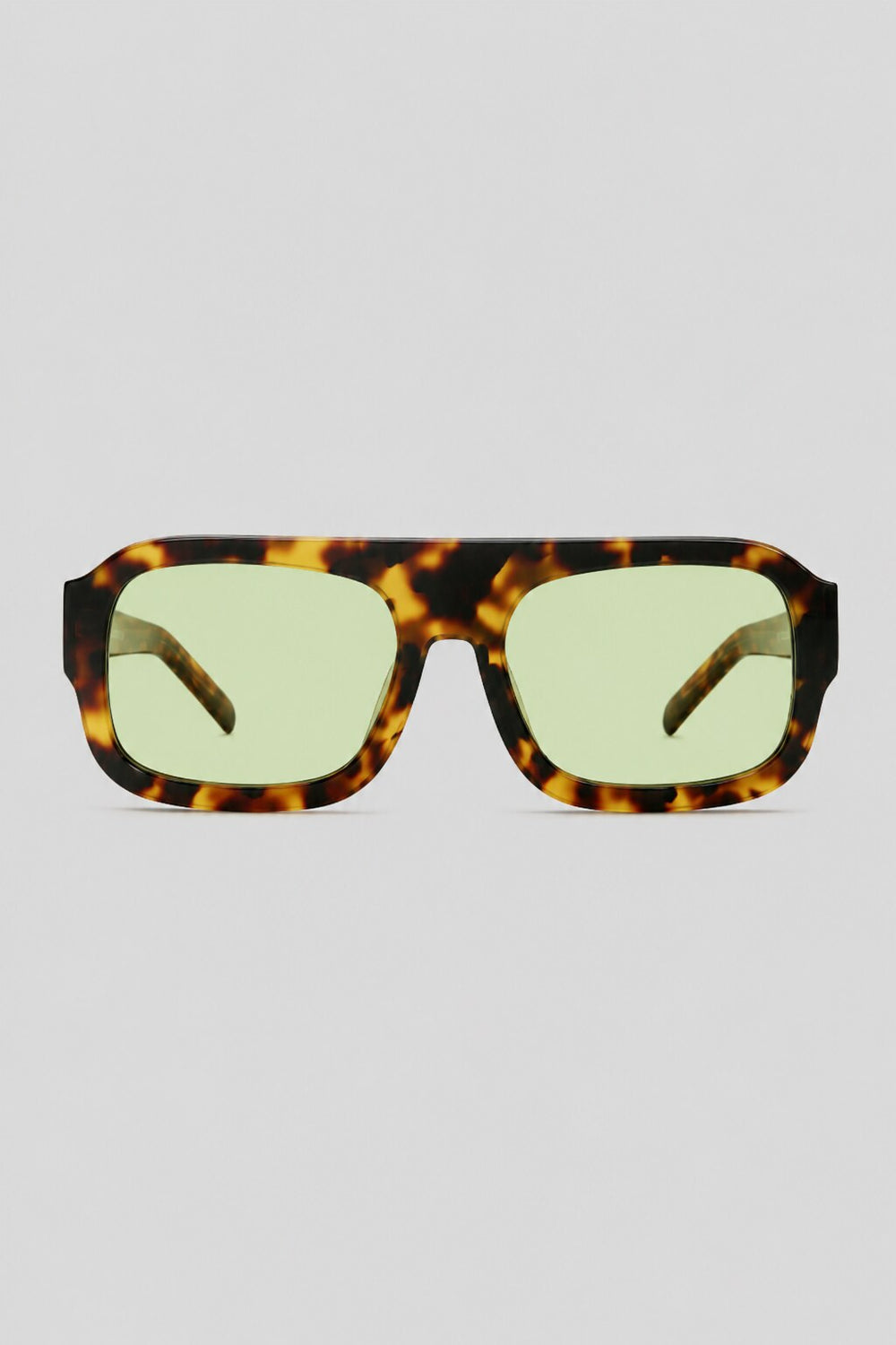 Olivier Marel Rhodes '10 green tortoise square sunglasses in acetate, front view