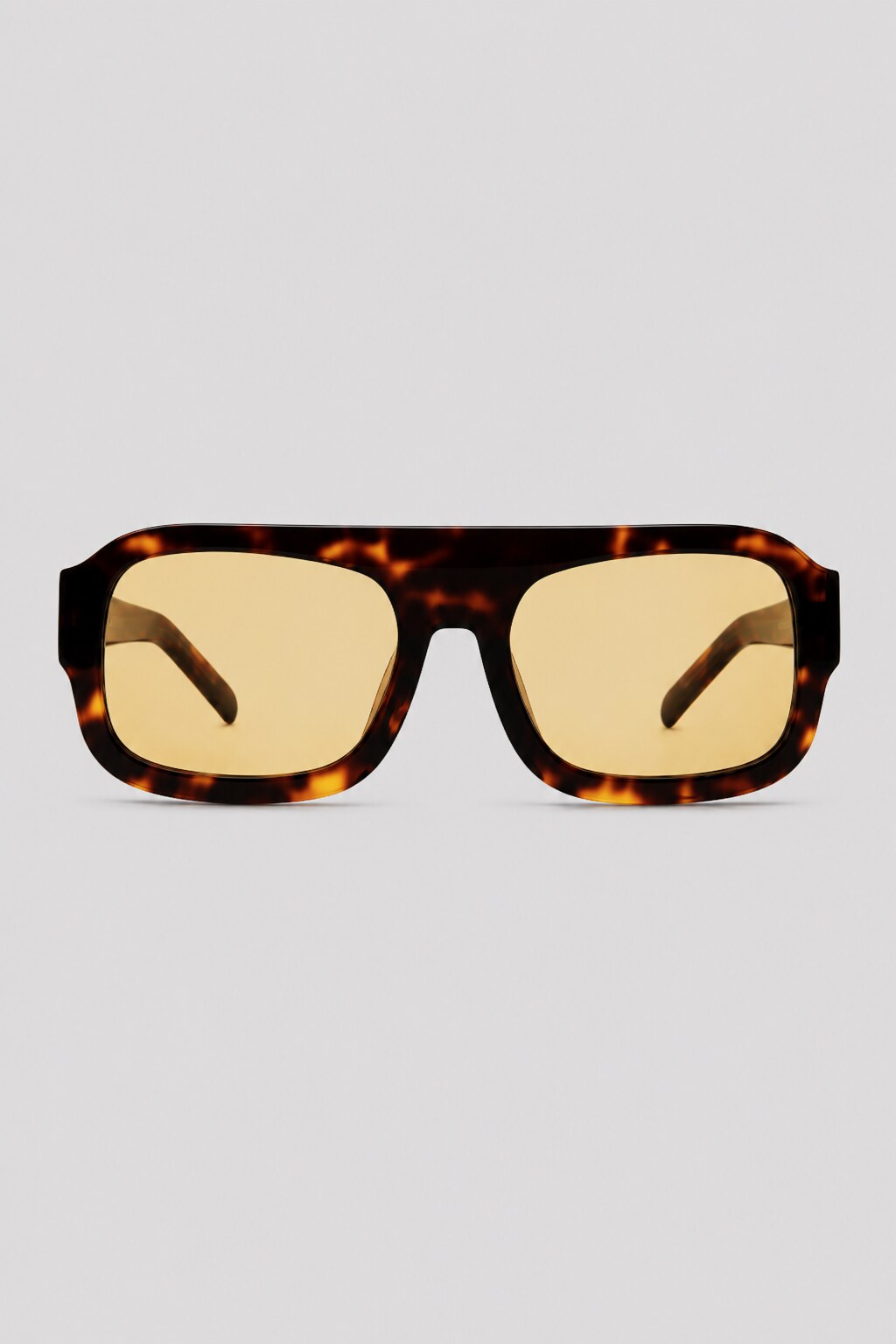Olivier Marel Rhodes '10 yellow square sunglasses in acetate, front view