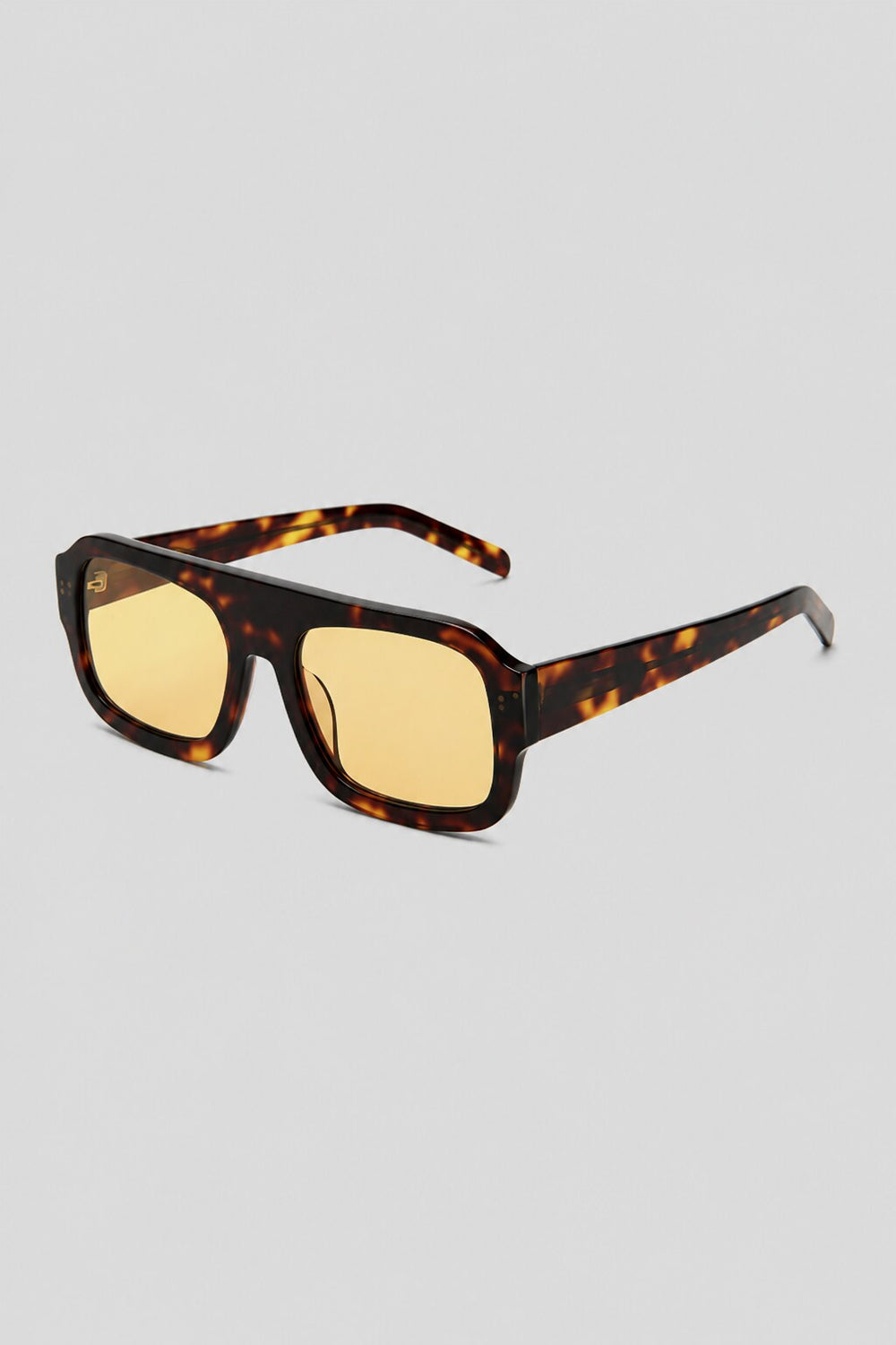 Olivier Marel Rhodes '10 yellow square sunglasses, side profile, men's fit