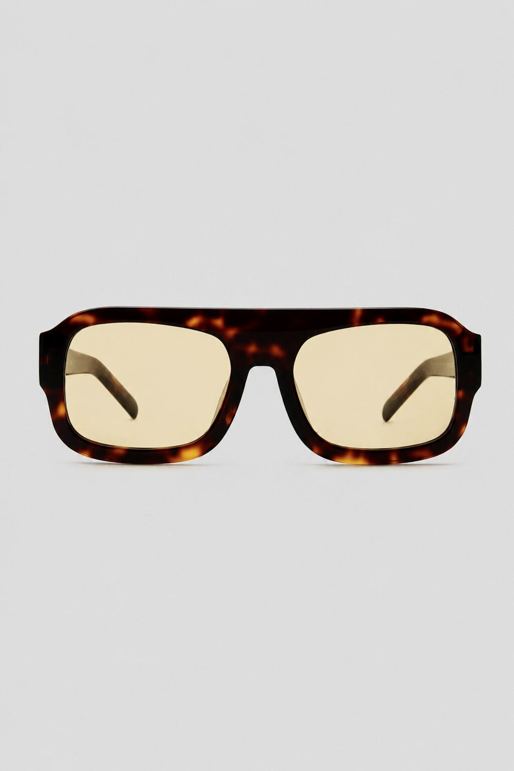 Olivier Marel Rhodes '10 yellow tortoise square sunglasses in acetate, front view