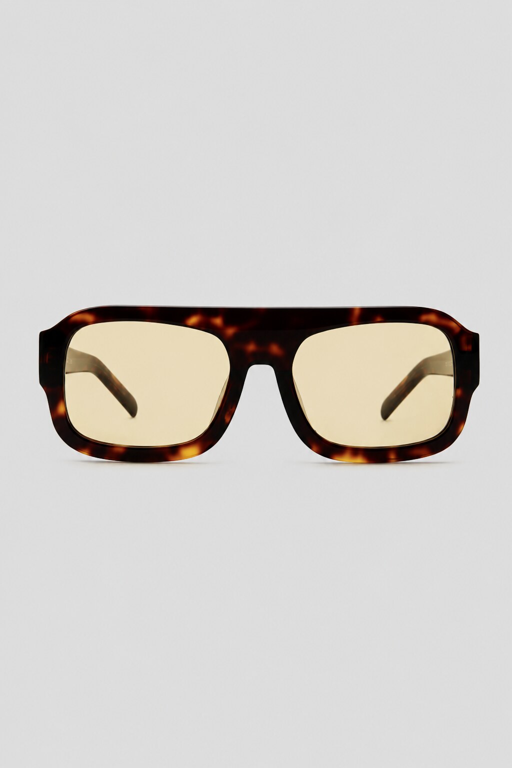Olivier Marel Rhodes '10 yellow tortoise square sunglasses in acetate, front view