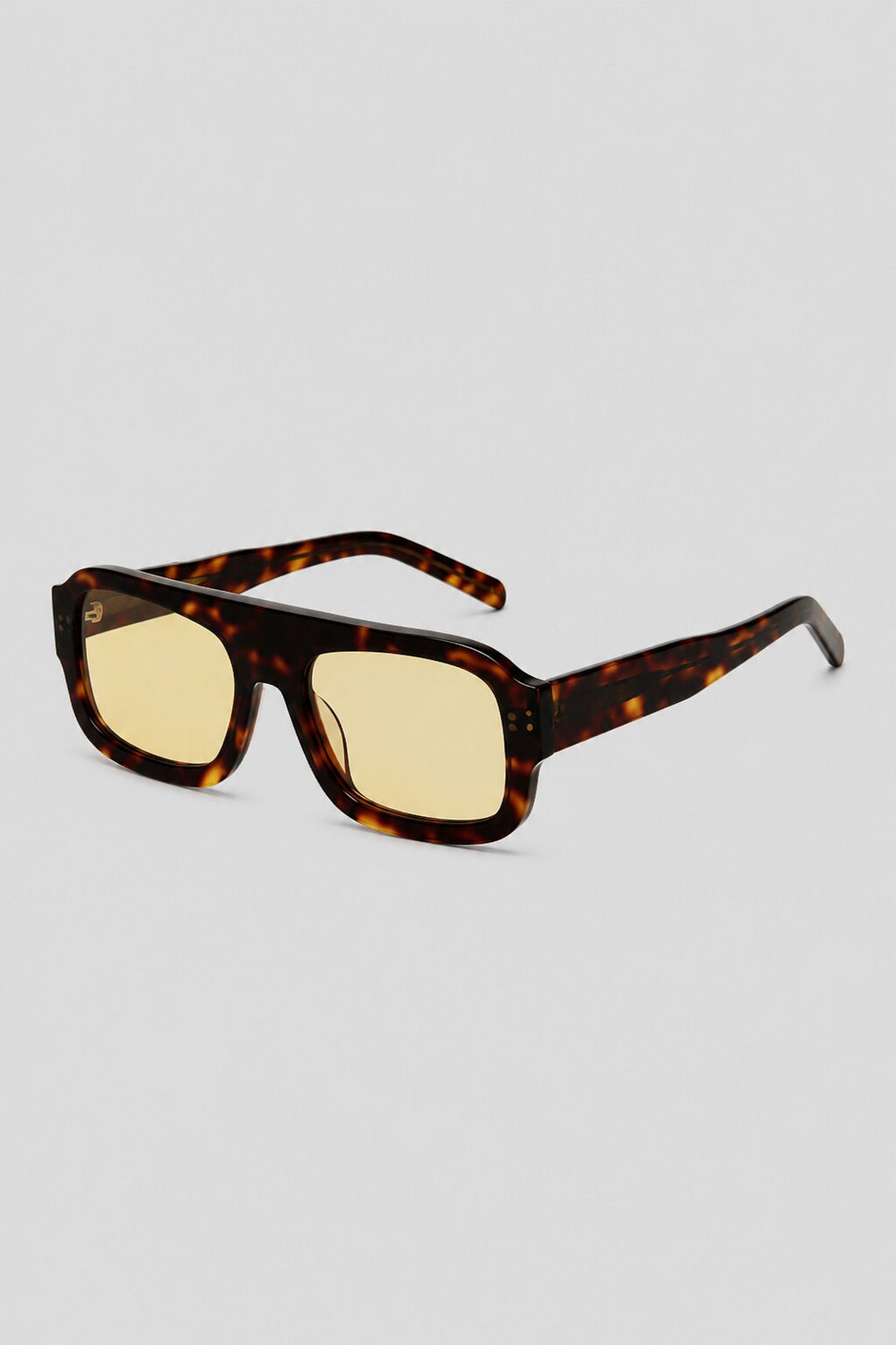 Olivier Marel Rhodes '10 yellow tortoise square sunglasses, side profile, men's fit