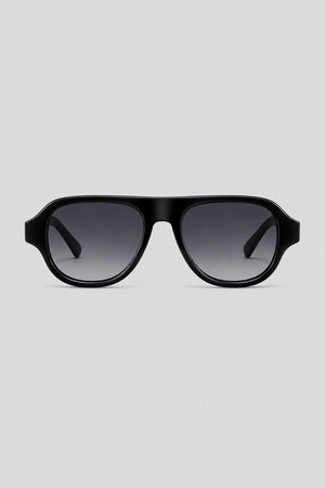 Olivier Marel Rimini '08 black polarized aviator sunglasses in acetate, front view