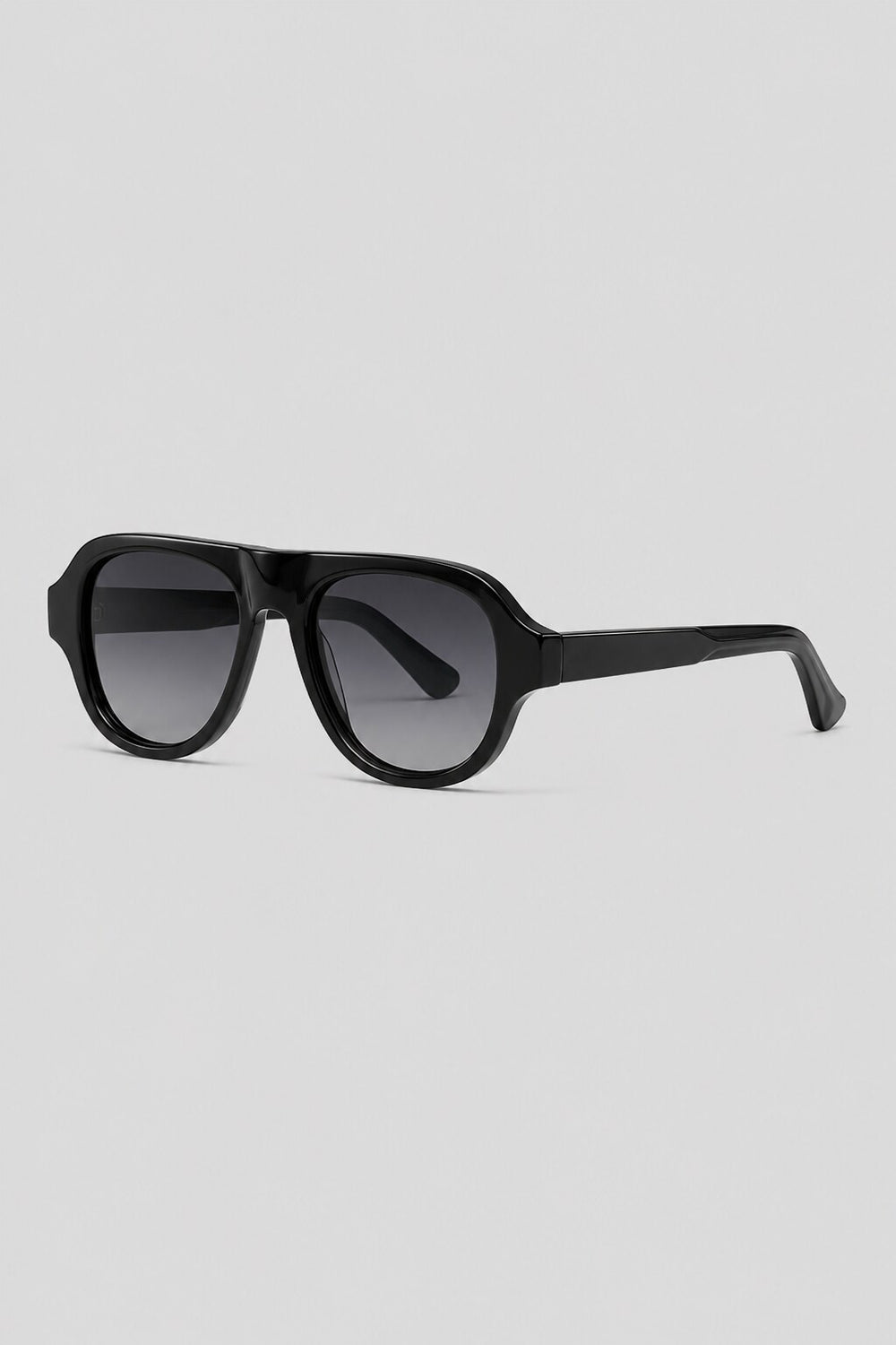 Olivier Marel Rimini '08 black polarized aviator sunglasses, side profile, men's fit