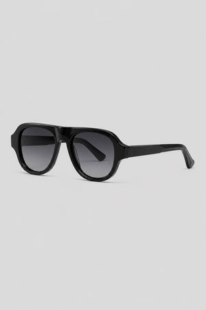 Olivier Marel Rimini '08 black polarized aviator sunglasses, side profile, men's fit