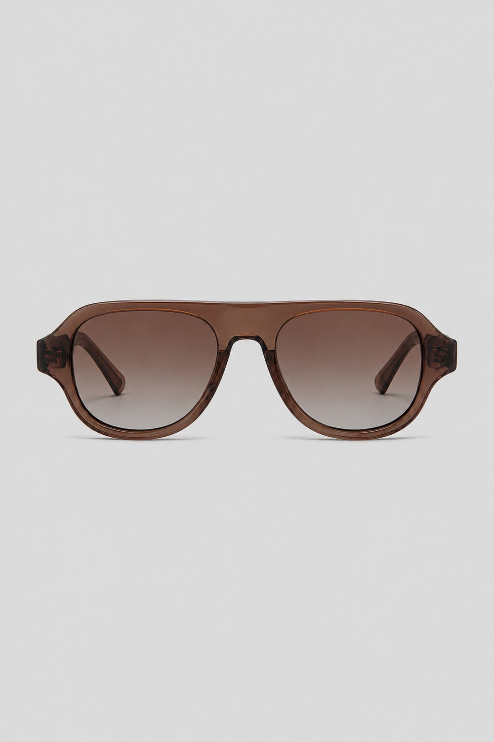 Olivier Marel Rimini '08 brown polarized aviator sunglasses in acetate, front view