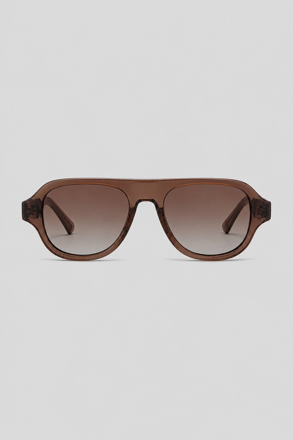 Olivier Marel Rimini '08 brown polarized aviator sunglasses in acetate, front view