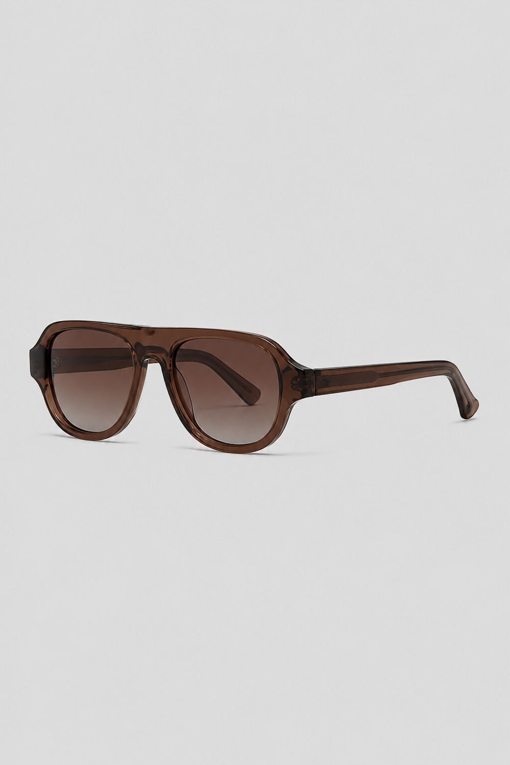 Olivier Marel Rimini '08 brown polarized aviator sunglasses, side profile, men's fit