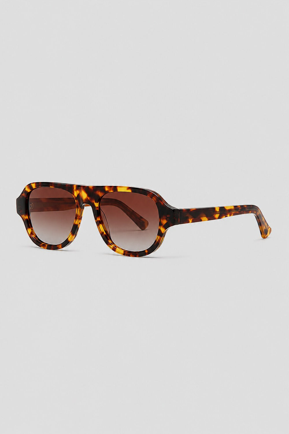 Olivier Marel Rimini '08 tortoiseshell polarized aviator sunglasses, side profile, men's fit