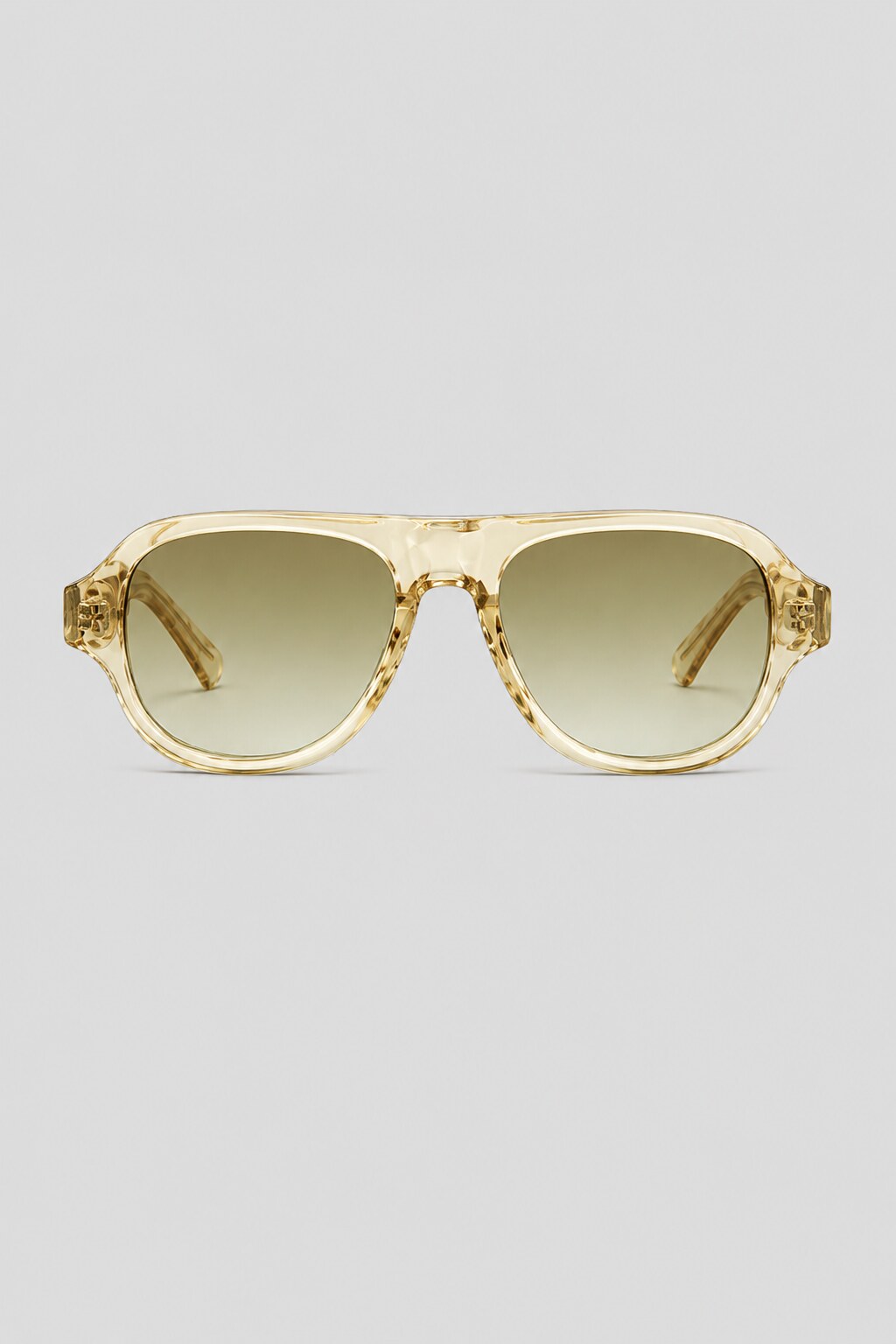 Olivier Marel Rimini '08 olive polarized aviator sunglasses in acetate, front view