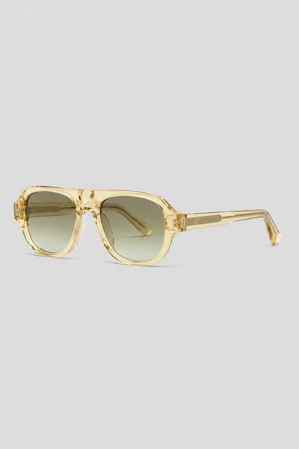 Olivier Marel Rimini '08 olive polarized aviator sunglasses, side profile, men's fit