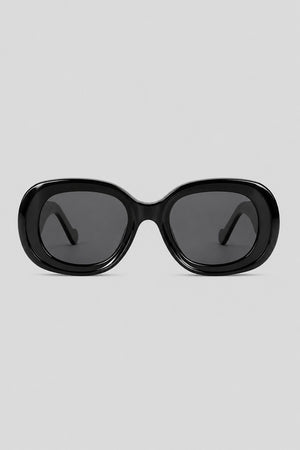 Olivier Marel Salzburg '68 black polarized oval sunglasses in acetate, front view